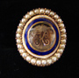 Blue Enamel K Ring