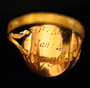 Blue Enamel K Ring Back