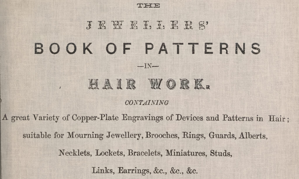 William Holford and Charles Young founded a firm based in Clerkenwell based around the creation of hair work jewels and art. In their 1864 book titled Jewellers Book of Patterns of Hair Work.