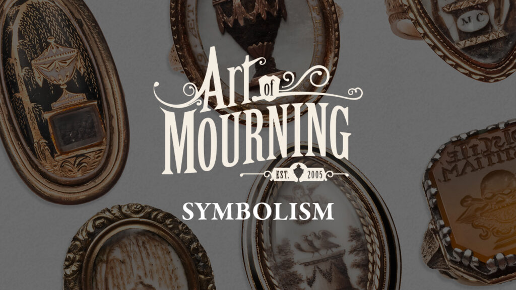 Art of Mourning list of general mourning symbolism, epitaphs, inscriptions, gem meaning, colour meaning in history.