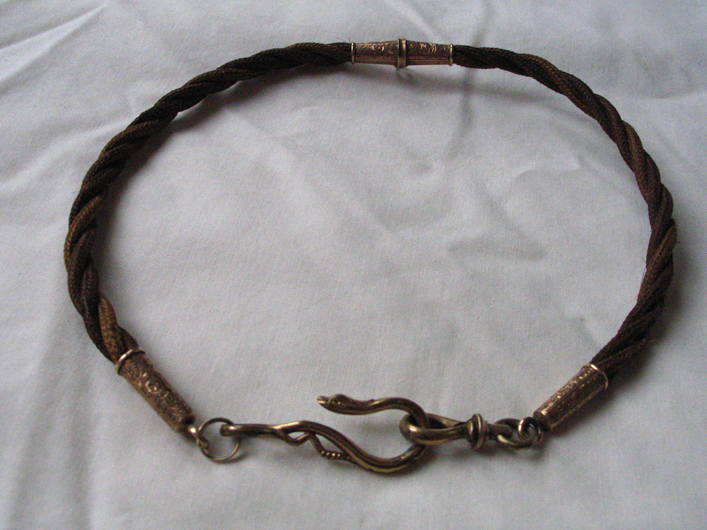 Late Victorian Hairwork Fob Chain