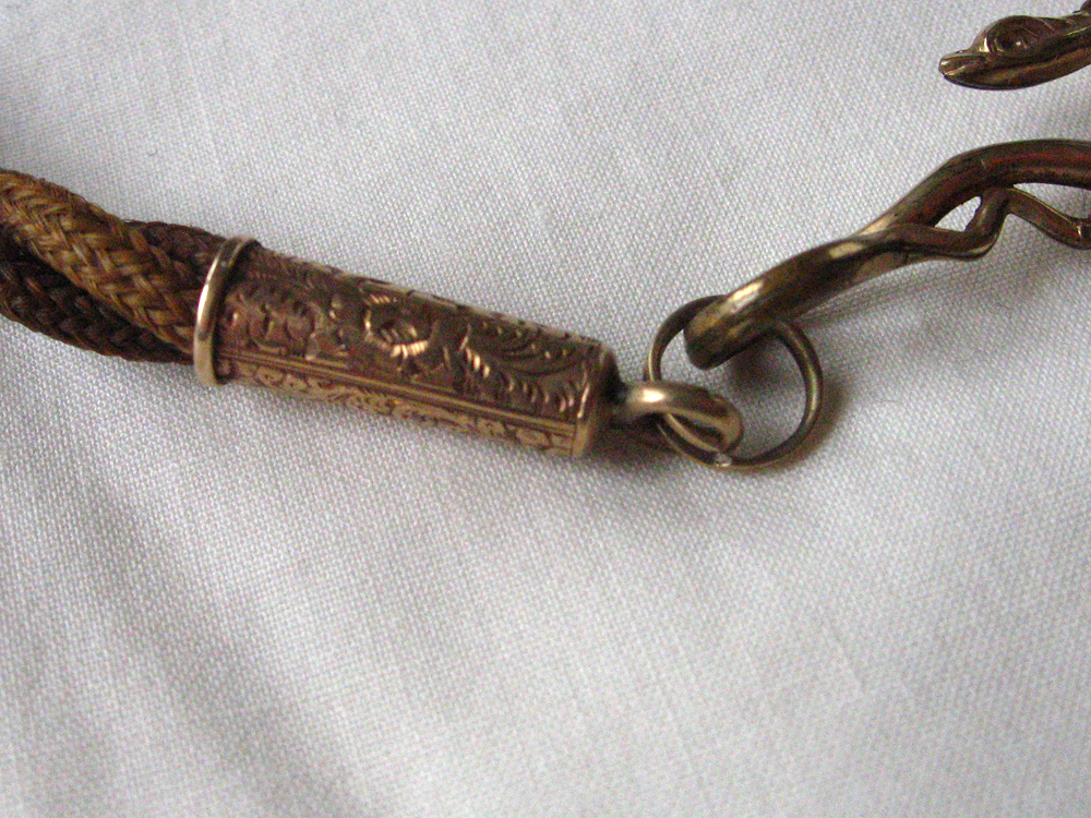 Late Victorian Hairwork Fob Chain