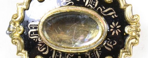 Black Enamel Mourning Brooch Gothic Revival In Memory Of