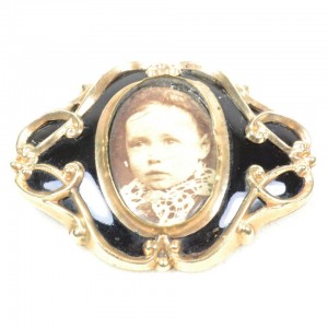 Black Enamel Mourning Brooch Photograph