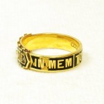 In Memoriam TOMMY 15ct Gold, Split Pearl, Enamel. Date 1881.