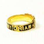 In Memoriam TOMMY 15ct Gold, Split Pearl, Enamel. Date 1881.