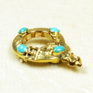 Turquoise brooch hair buckle