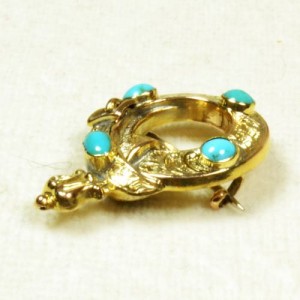 Turquoise brooch hair buckle