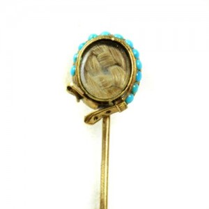 Turquoise stickpin hair buckle