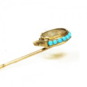 Turquoise stickpin hair buckle