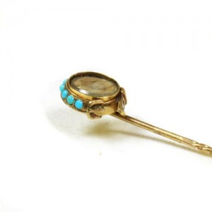 Turquoise stickpin hair buckle