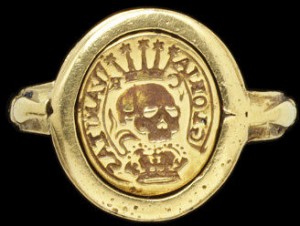 Mememto mori ring c.1649. Image courtesy of the V&A Museum.