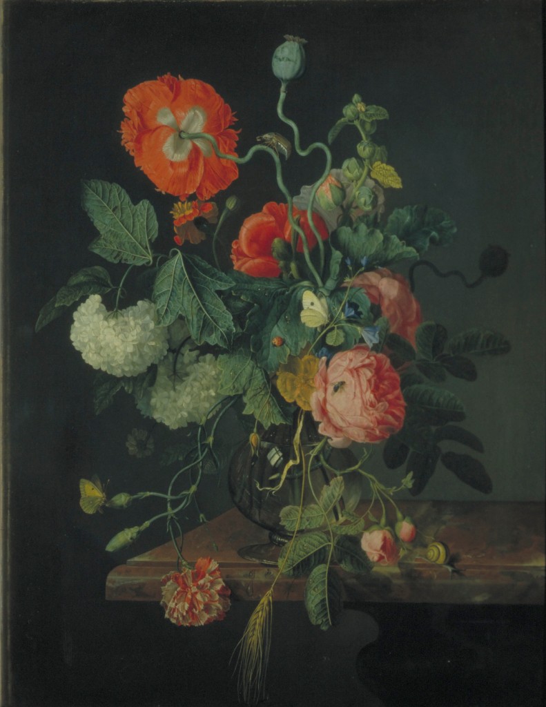 Flowers in a glass vase, 1667. Image courtesy of British Museum.