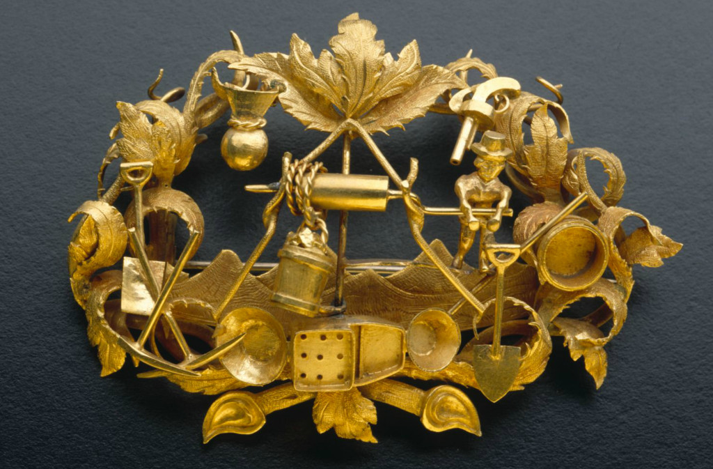 Goldfields brooch with foliate design, 1855 - 1865