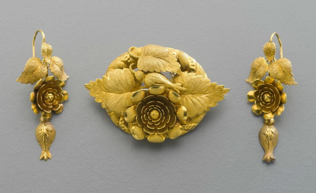 J. Wendt, demi-parure (brooch and earrings), 1860 - 1870