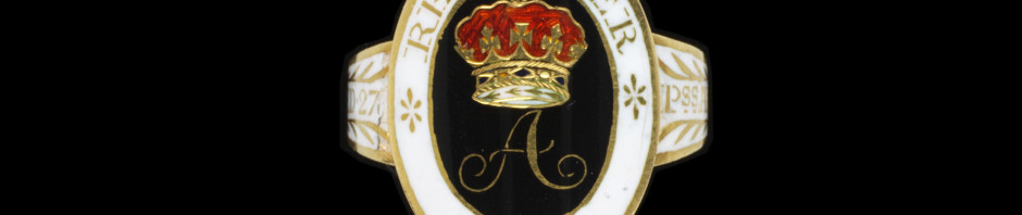 Princess Amelia was the youngest of the fifteen children of George III and Queen Charlotte. She died at the age of 27 after a long period of illness, precipitating her father's descent into insanity. This ring is part of a set of 52, commissioned by her brother the Prince Regent, later George IV, to mark her life. It is inscribed 'Remember me' and with her initial 'A'. They were made by the Royal goldsmiths, Rundell, Bridge & Rundell.