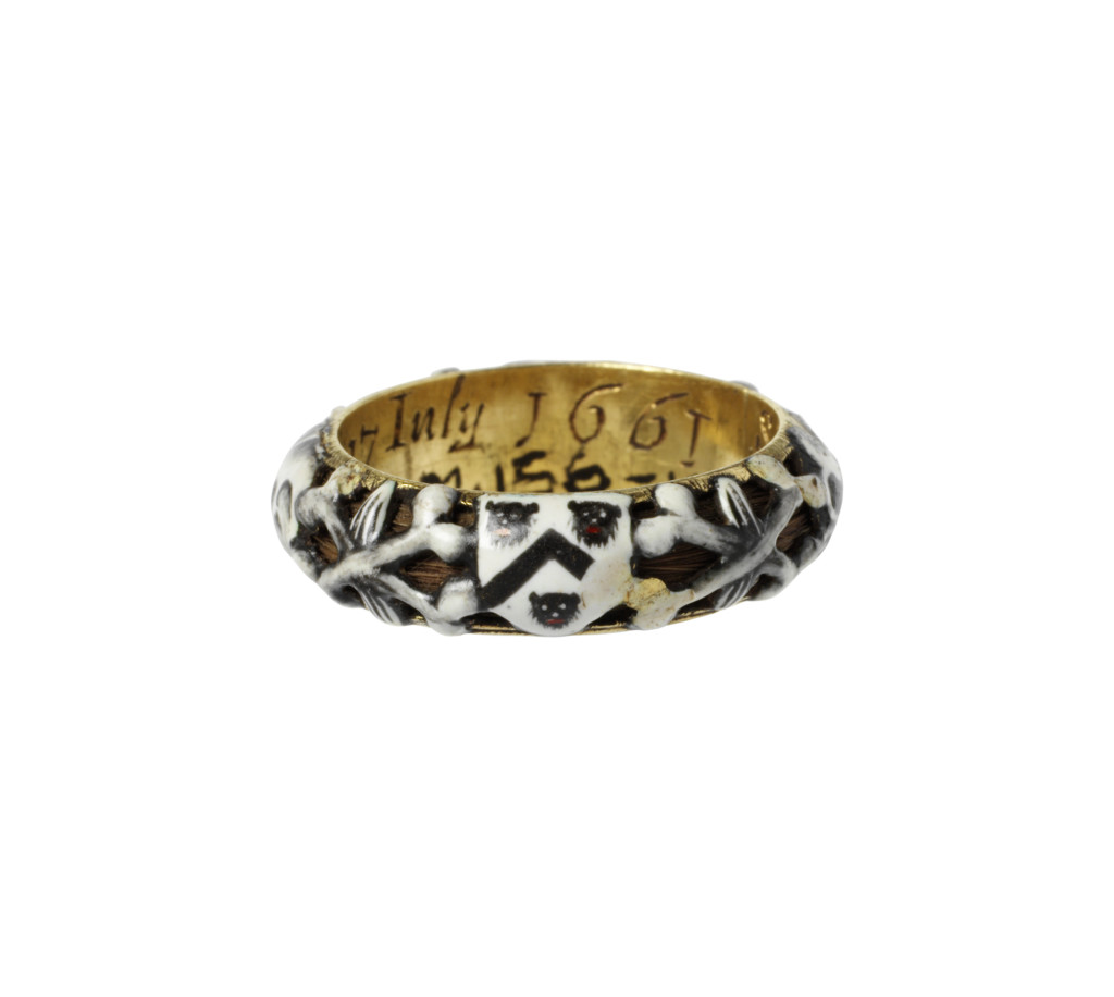 memento mori mourning ring Samuell Nicholets obijt 17 July (1661) Christ is my portion 'Samuel Nicholets died 17 July 1661'