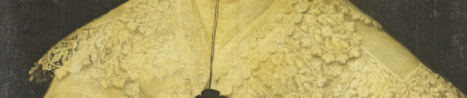 Half-length portrait of a woman, facing half to the left, apparently wearing mourning dress. She wears a white bodice and skirt, decorated with multiple layers of lace and black ribbons. Her head is covered by a two-layered veil of transparent linen trimmed with lace. Provenance Probably purchased by Frederick, Prince of Wales as part of the collection of early portraits, formerly in the collection of Lady Capel, which were acquired at Kew. Recorded at Kensington in 1818.