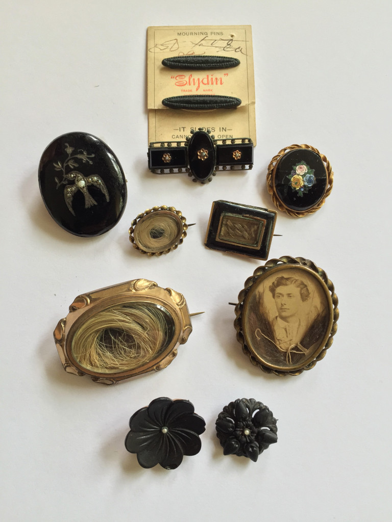 Collection of mourning and sentimental tokens donated to Art of Mourning