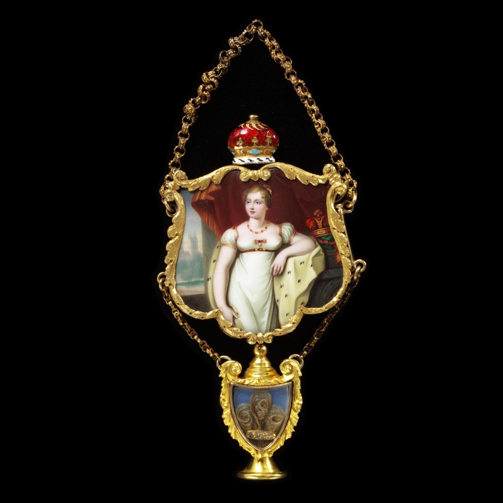 memorial pendant was made in 1817 to commemorate the death of Princess Charlotte