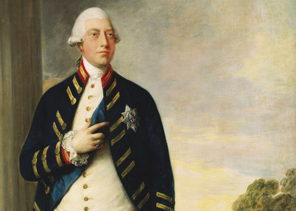 George III portrait, pointing to the star of the Order of the Garter. Royal Collection Trust UK.