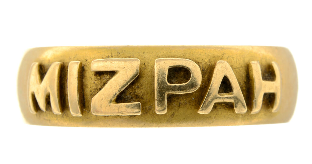 Late 19th century Mizpah ring, sold through Fellows Auctions in 2023.